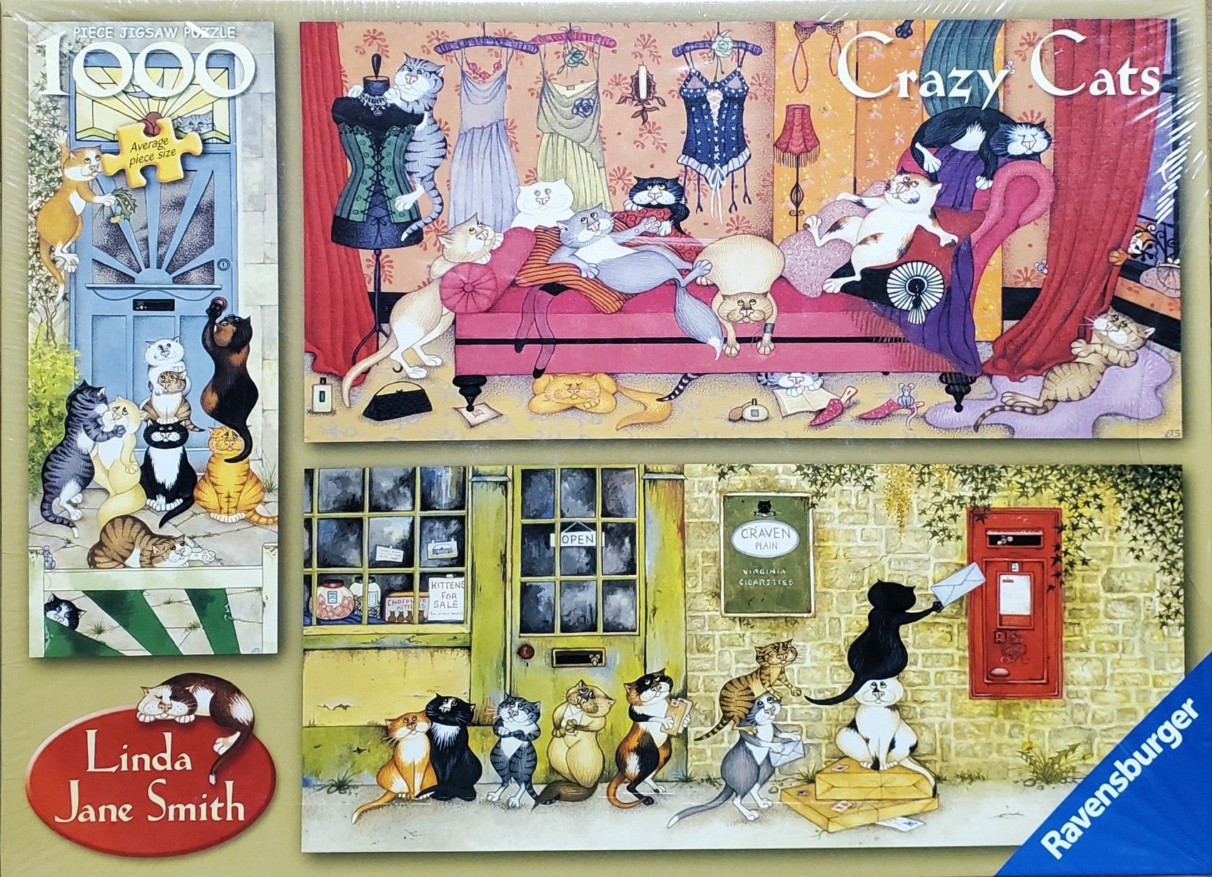 Ravensburger Linda Jane Smith Crazy Cats Mewlin Rouge, Last Post, Cat Call 1000 Piece Puzzle image 0